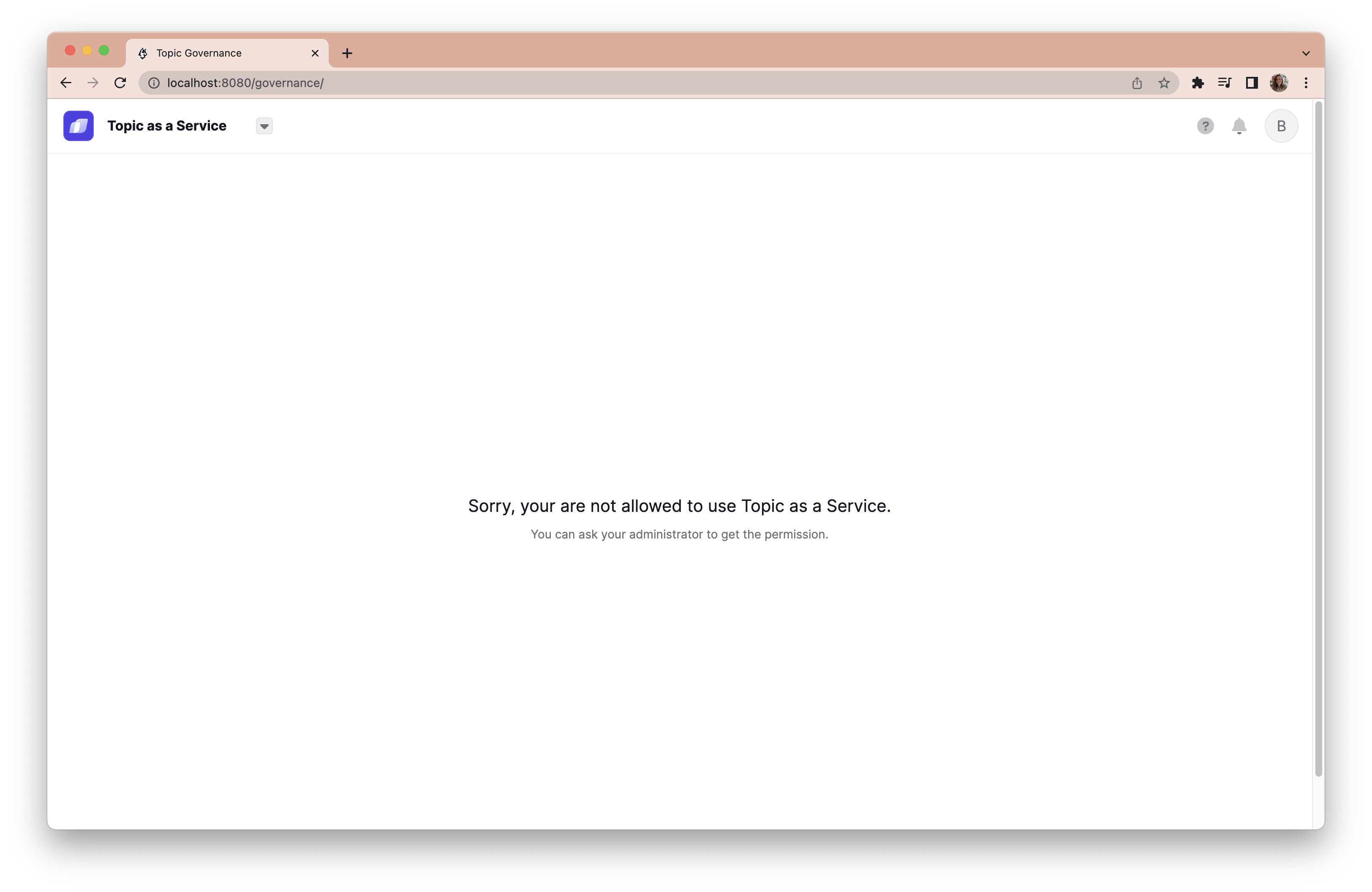 Topic as a Service access denied